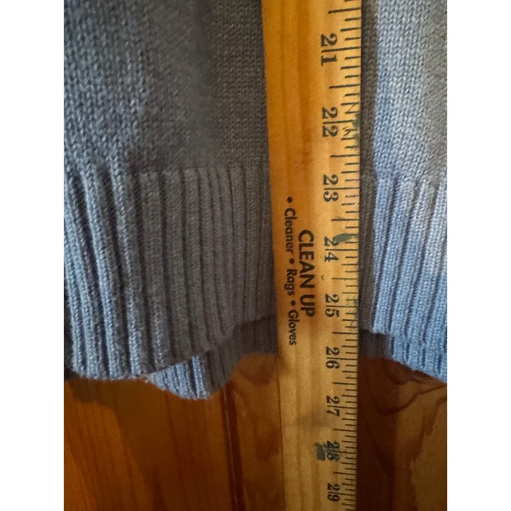 Polo Ralph Lauren Quarter Zip Sweater M Blue Cotton Pony Logo Preppy Old Money